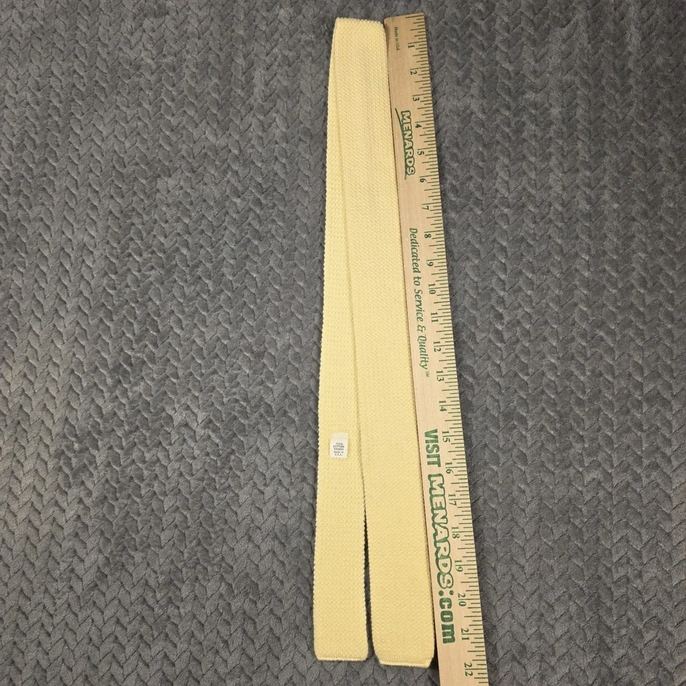 Vintage Square End Skinny Knit Tie Arnie Arnold Palmer Cream Cotton USA 44in